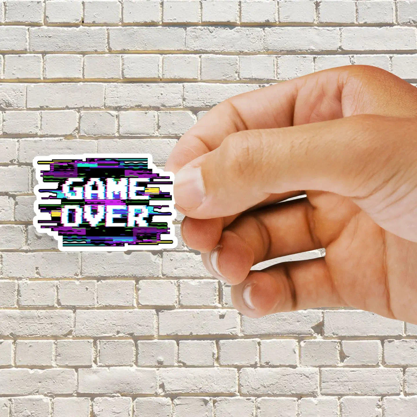 Game Over Glitch Effect Sticker