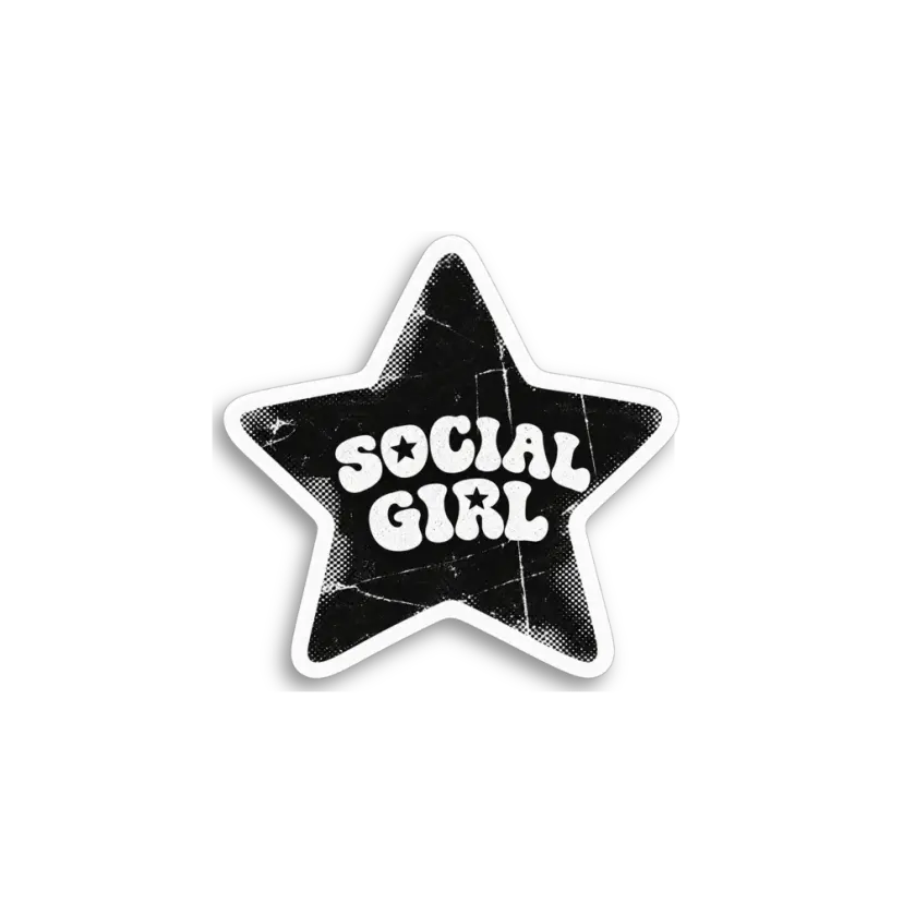 Black Star Badge Sticker
