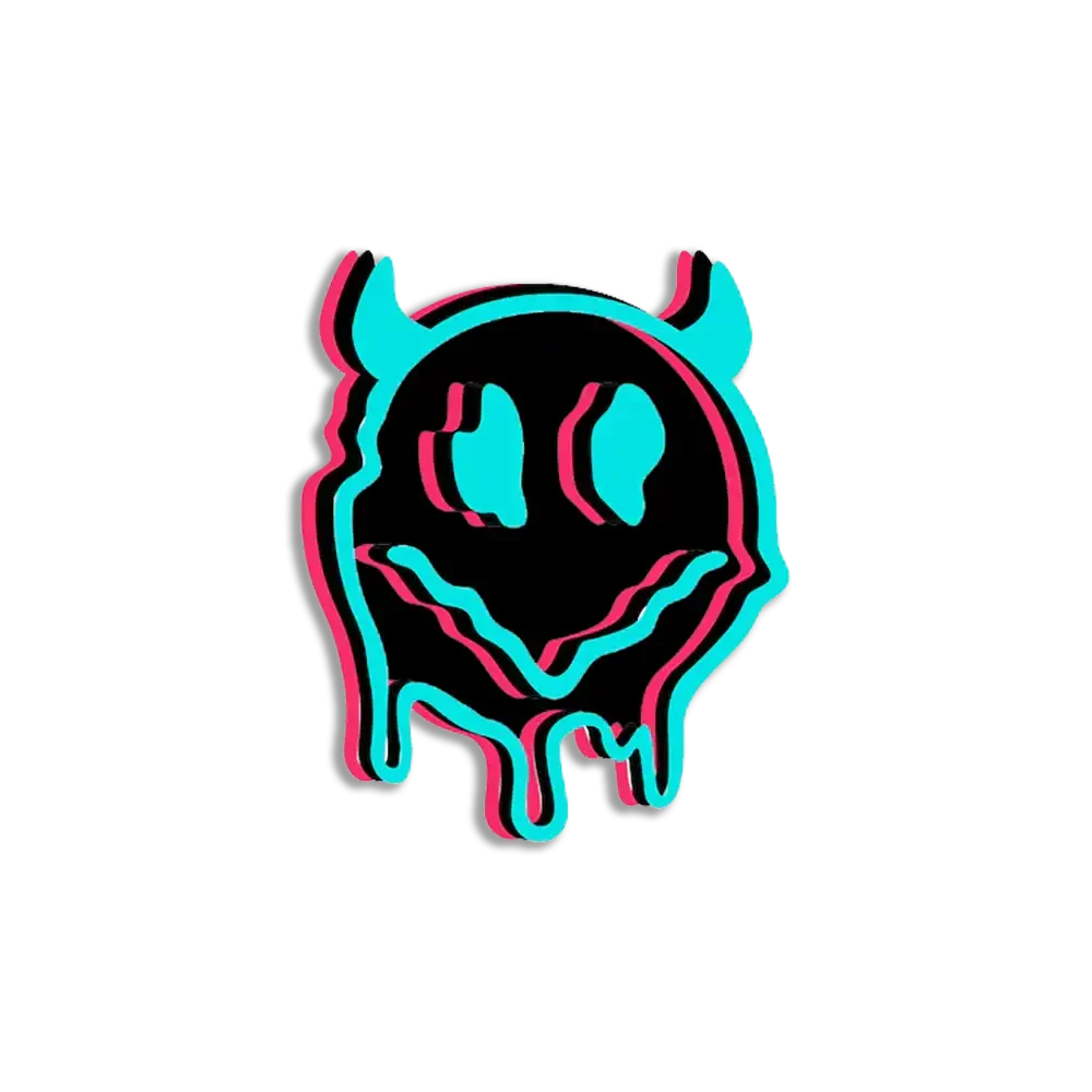 Neon Trippy Smile Sticker
