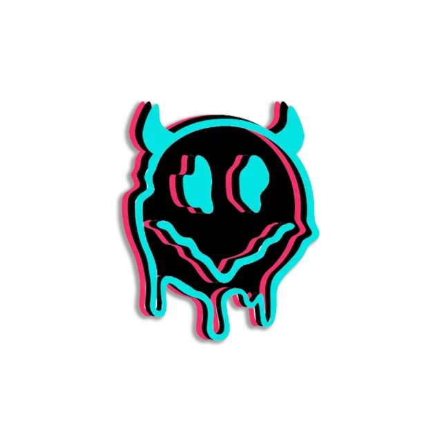 Neon Trippy Smile Sticker