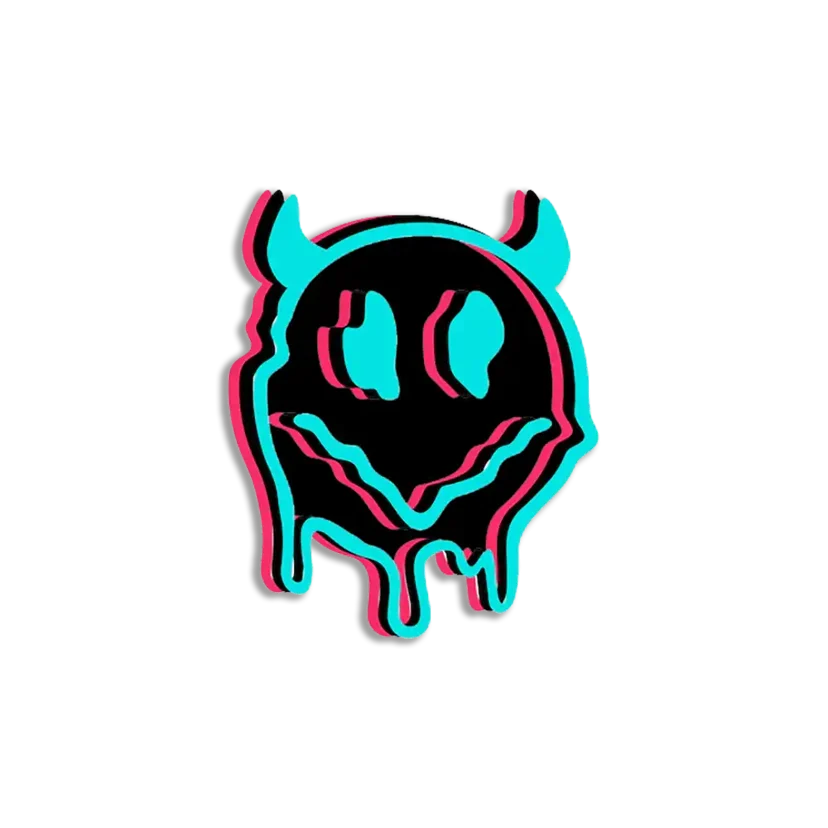 Neon Trippy Smile Sticker