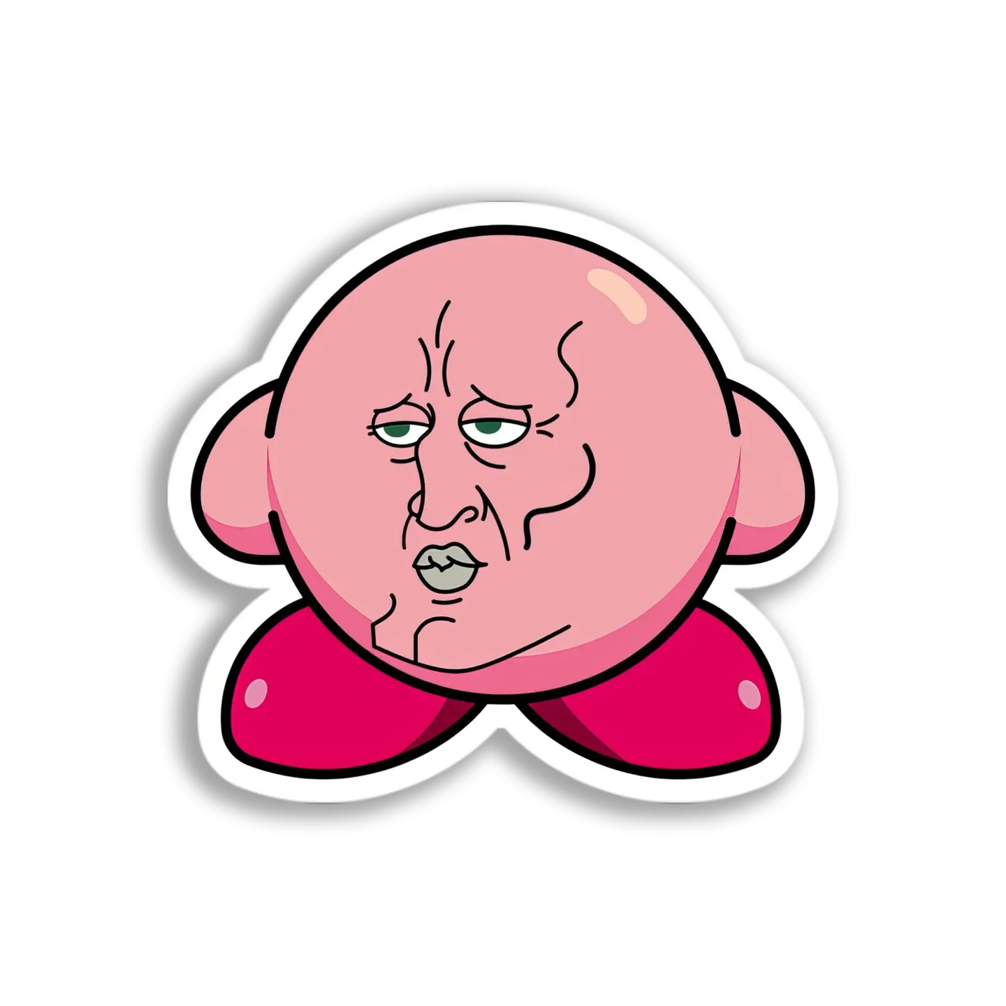 Smug Kirby Face Sticker