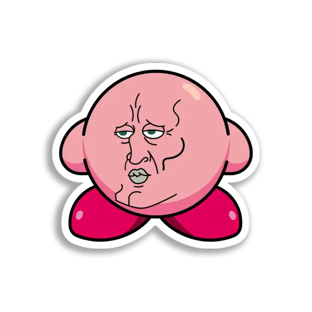 Smug Kirby Face Sticker
