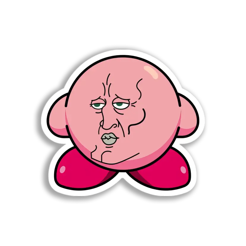 Smug Kirby Face Sticker