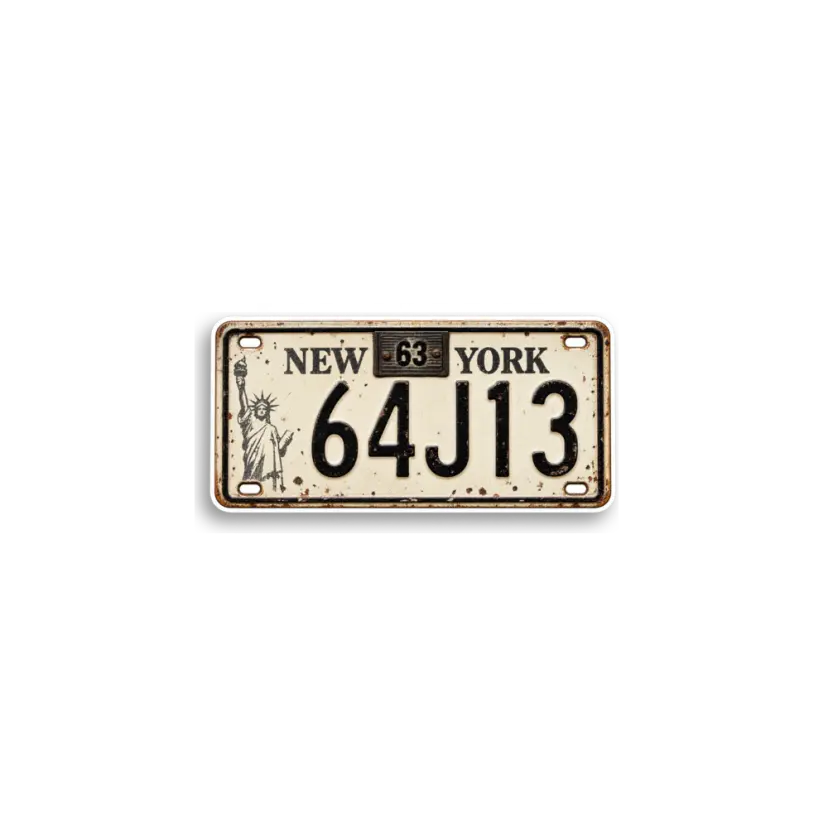 New York 64J13 Plate Sticker