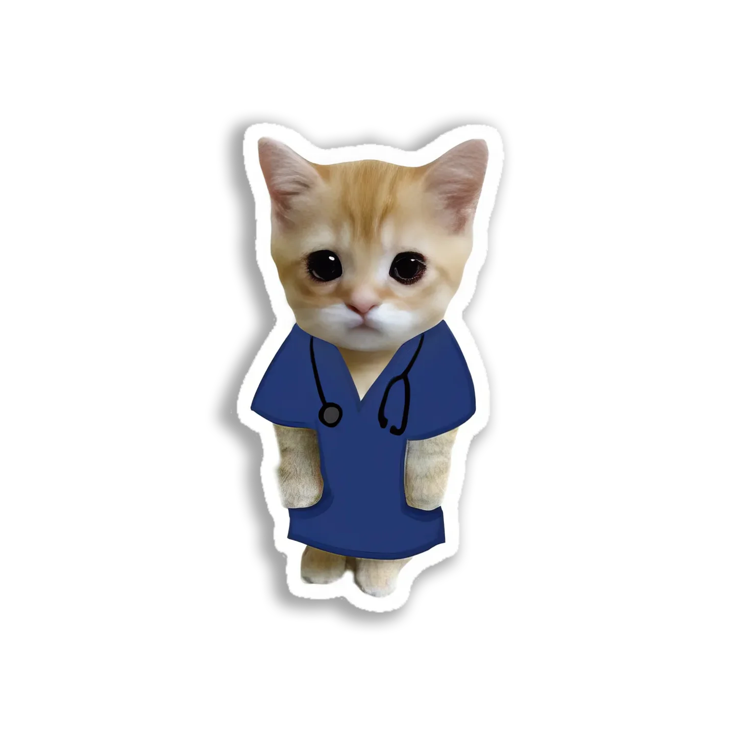 Cute Cat Doctor Sticker