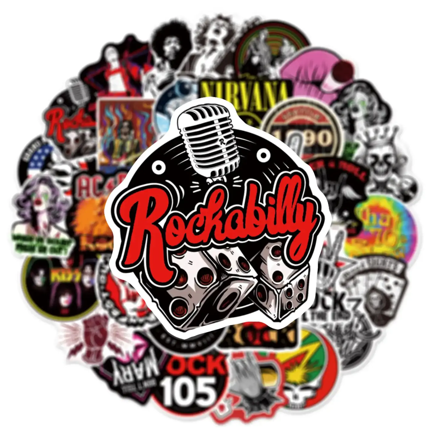 Rock Band Pop Cartoon Graffiti Stickers Pack of 50