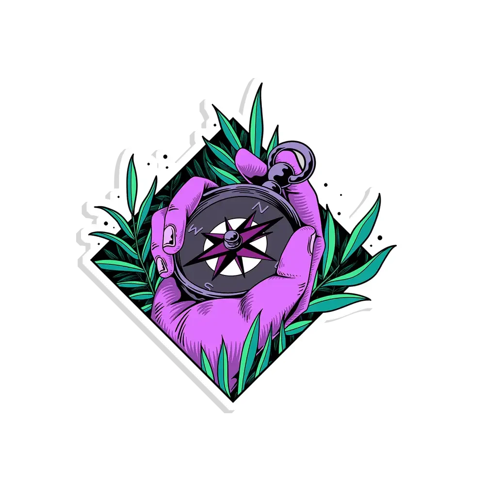 420 Time Compass Sticker