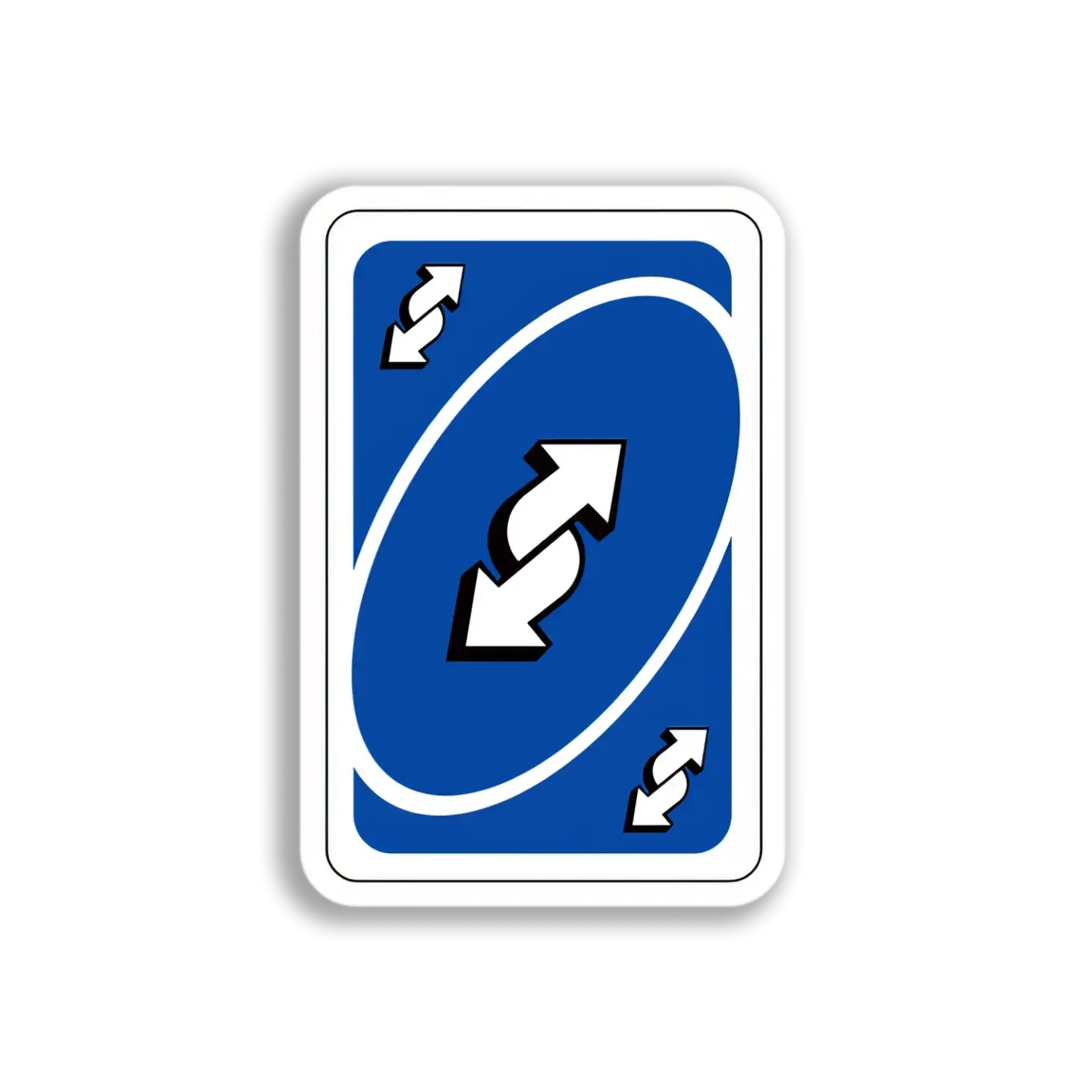 Blue Reverse Uno Card Sticker