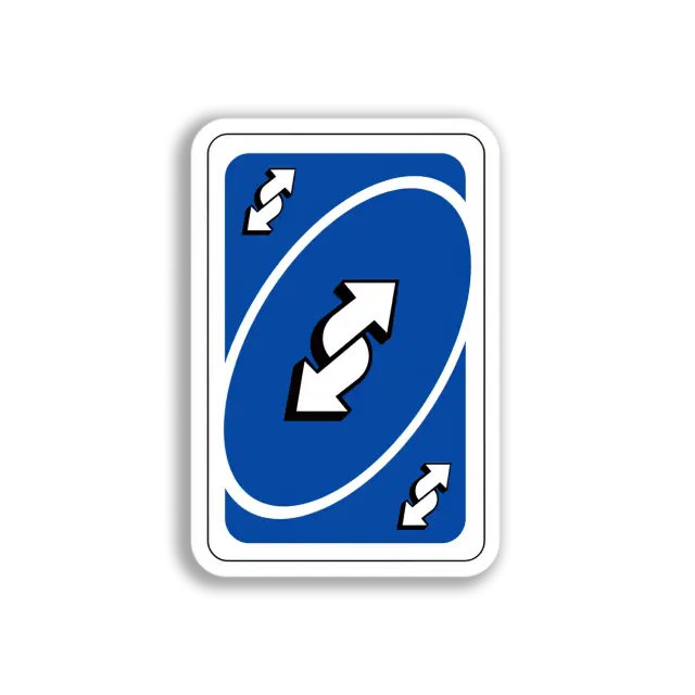 Blue Reverse Uno Card Sticker