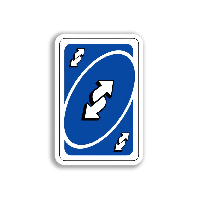 Blue Reverse Uno Card Sticker