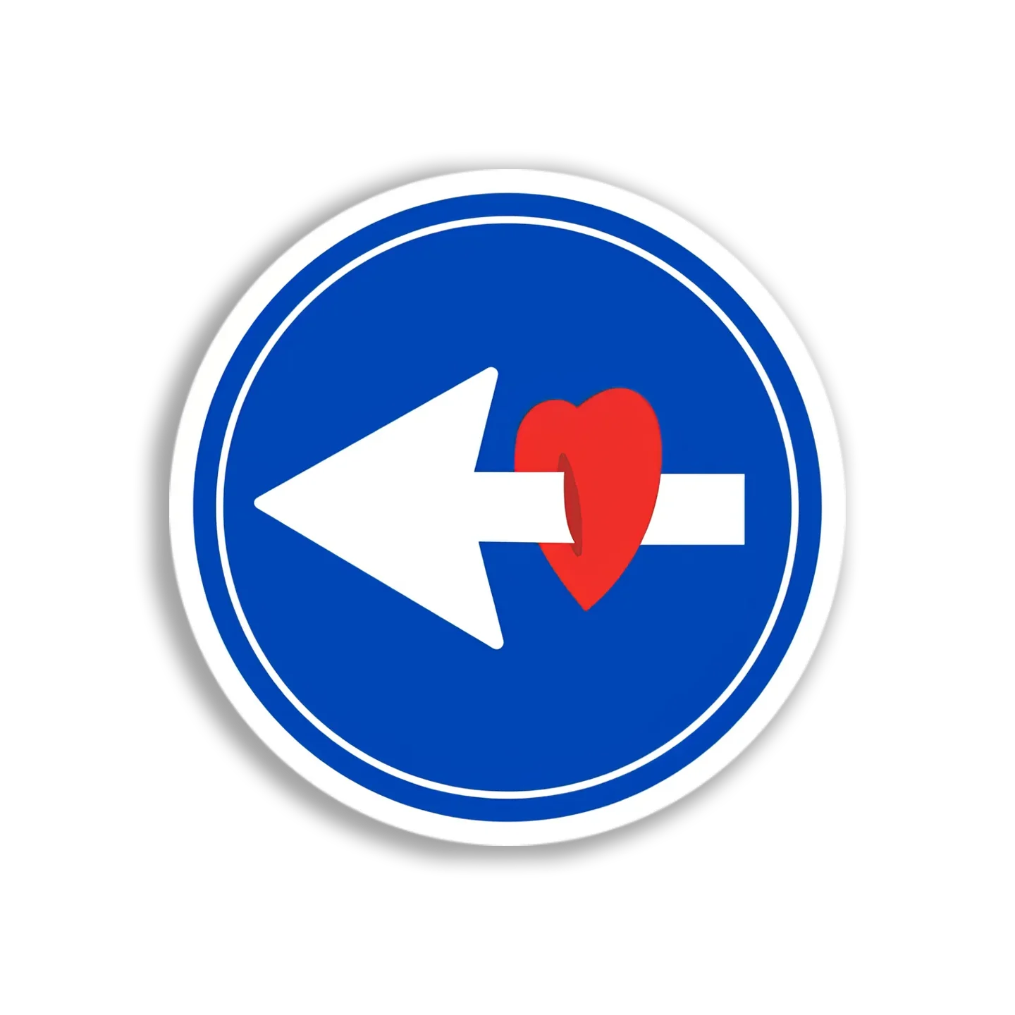 Heart Left Arrow Sign Sticker