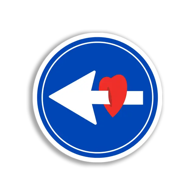Heart Left Arrow Sign Sticker