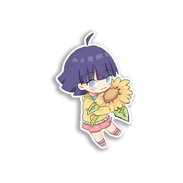Cute Anime Girl Sunflower Sticker