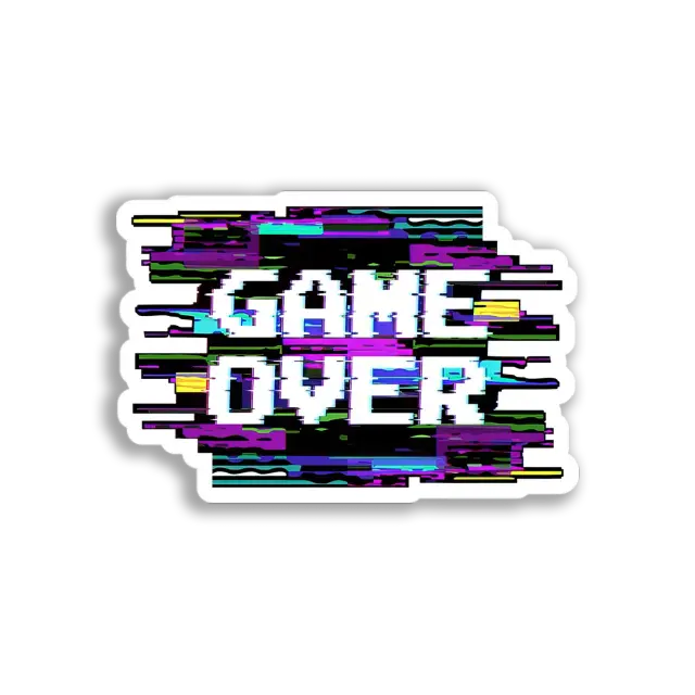 Glitched Game Over Sticker