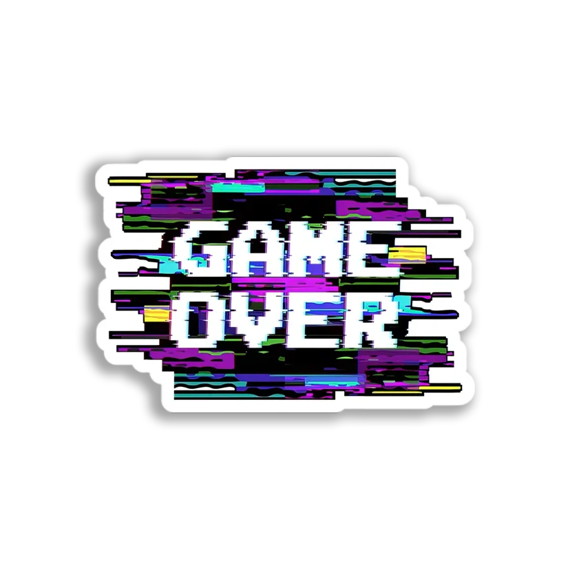 Glitched Game Over Sticker