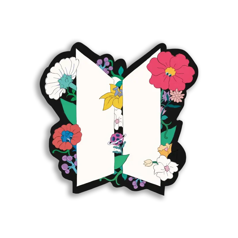 Floral BTS Logo Sticker