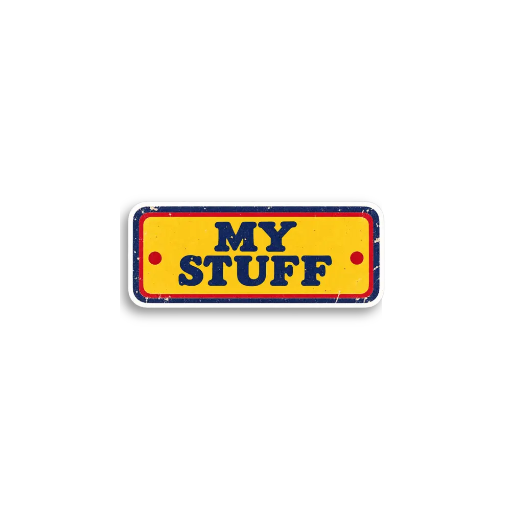 Yellow Retro Sign Sticker