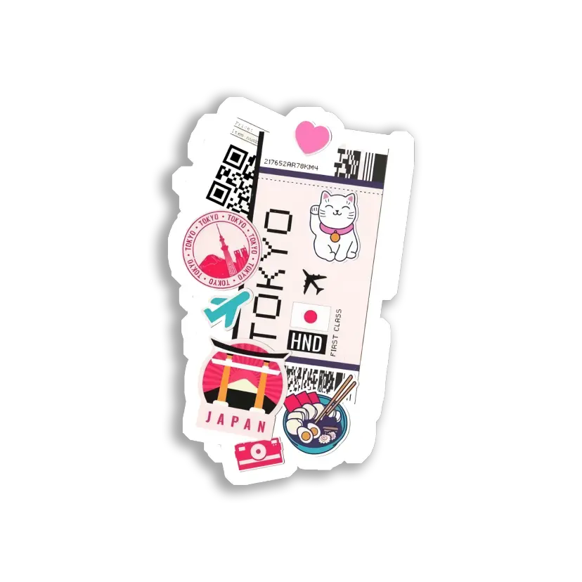 First Class Trip to Tokyo, Japan Sticker