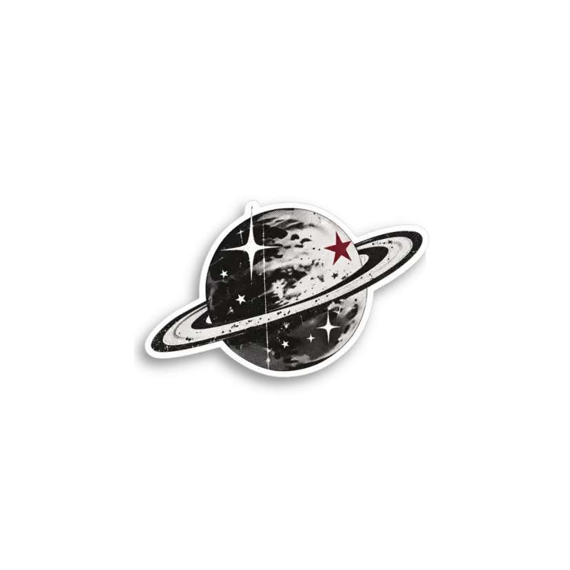Monochrome Planet Sticker