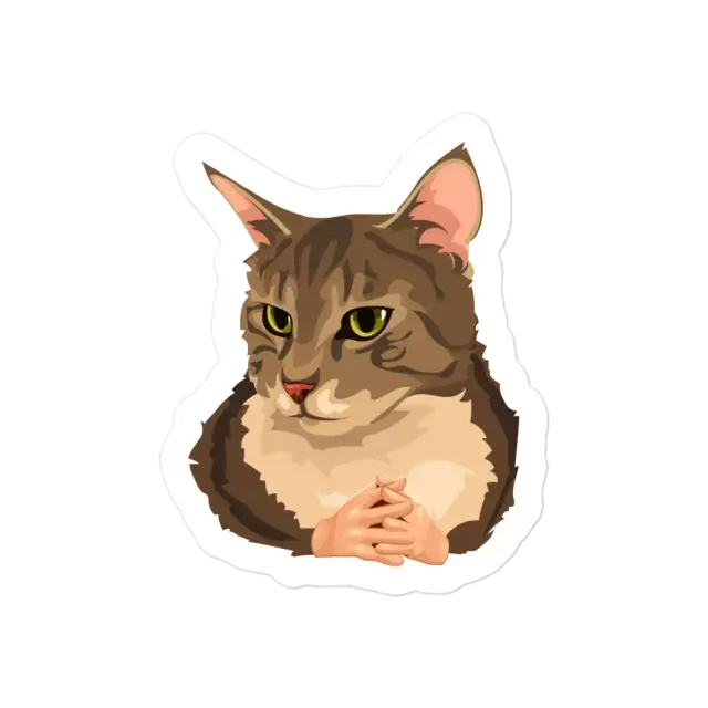 Cat with Hands Meme Sticker