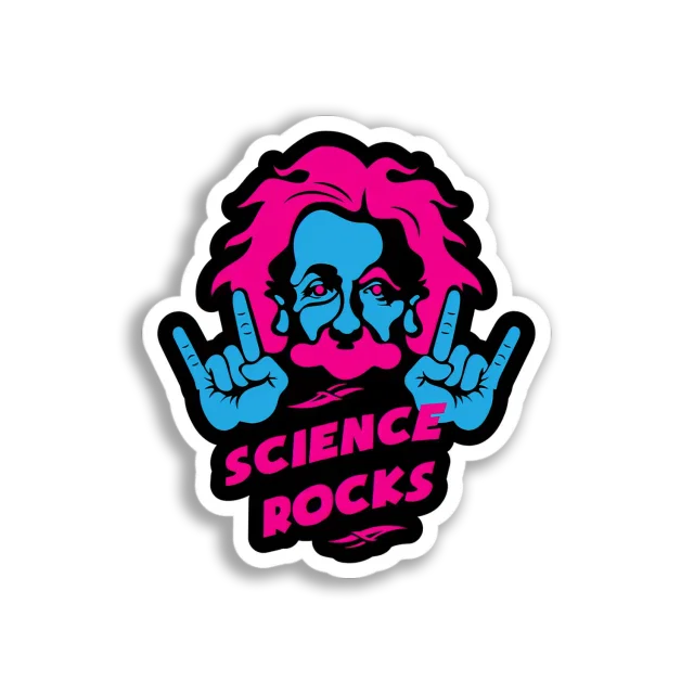 Einstein Rocks Science Sticker