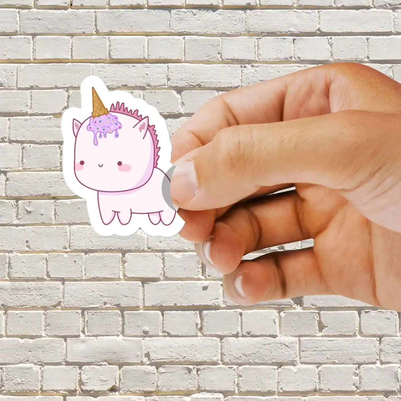 Cute Unicorn with Ice Cream Horn Sticker