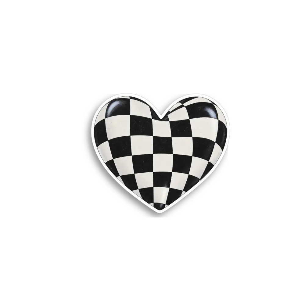 Checkerboard Heart Sticker