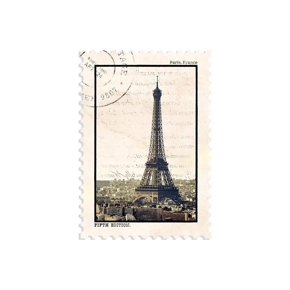 Eiffel Tower Paris Stamp Sticker