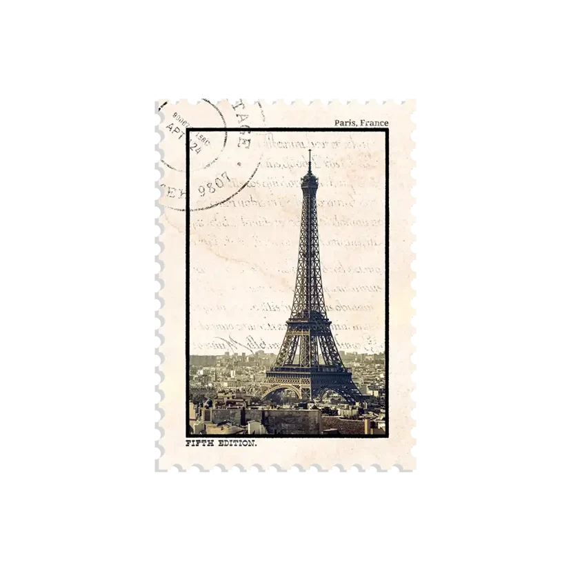 Eiffel Tower Paris Stamp Sticker