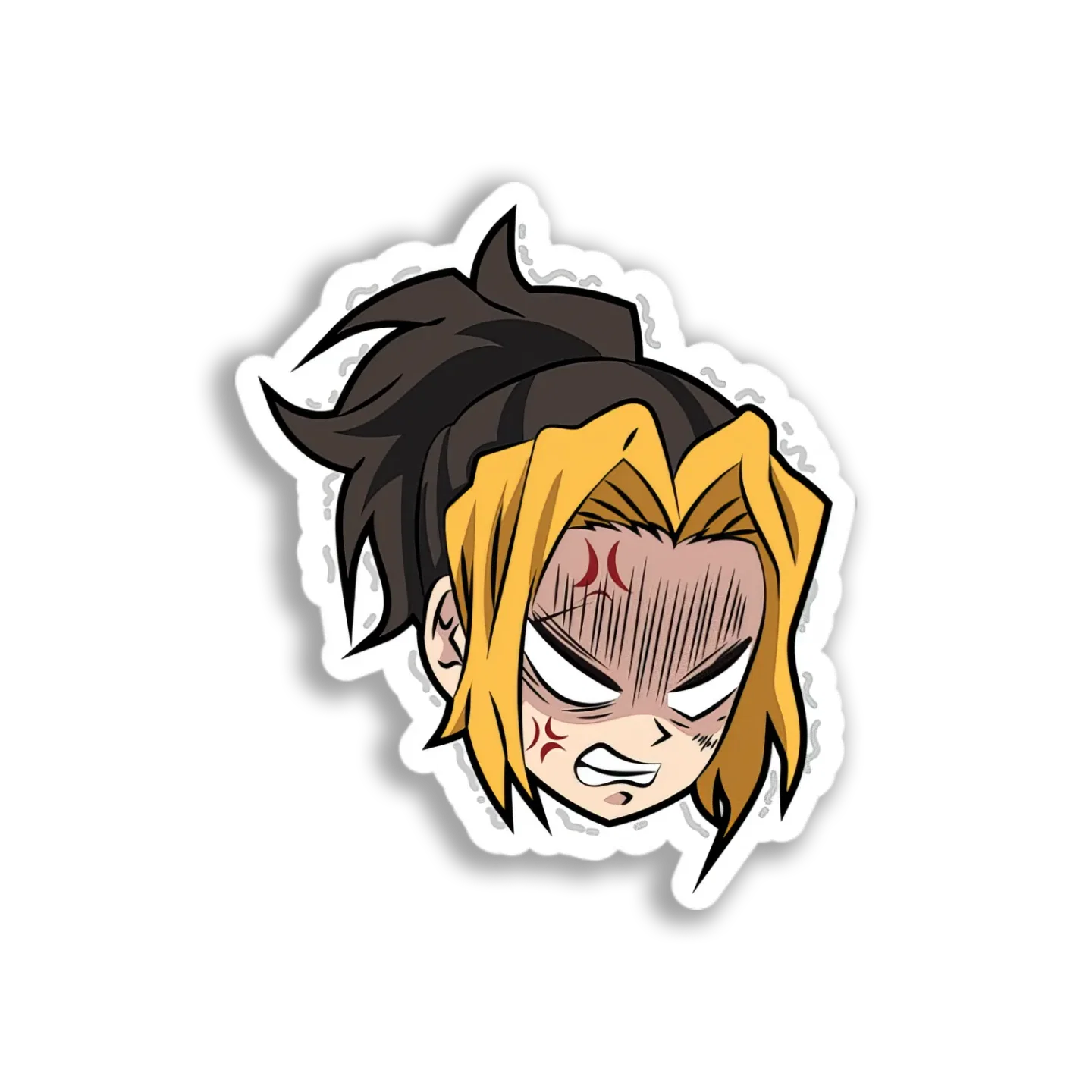 Angry Anime Boy Head Sticker