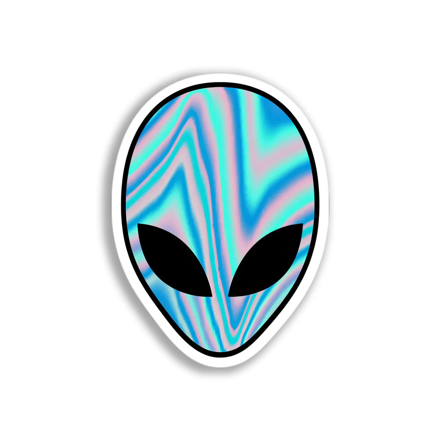Holographic Alien Head Sticker