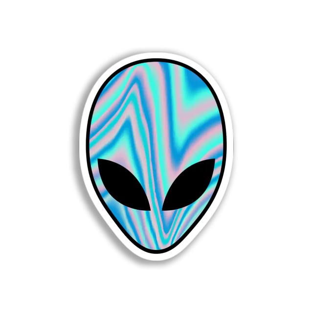Holographic Alien Head Sticker