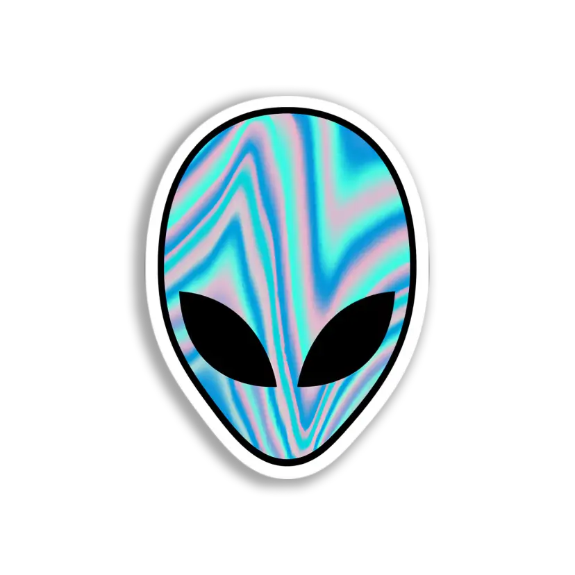 Holographic Alien Head Sticker