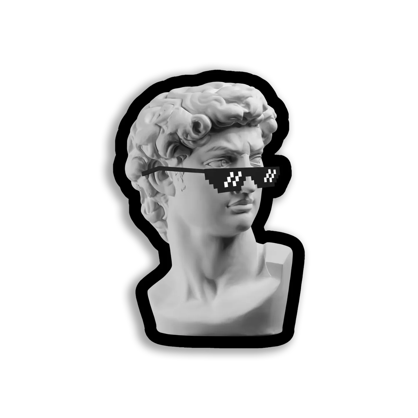David Wearing Pixelated Sunglasses Sticker