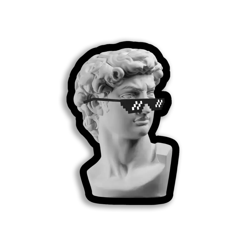 David Wearing Pixelated Sunglasses Sticker