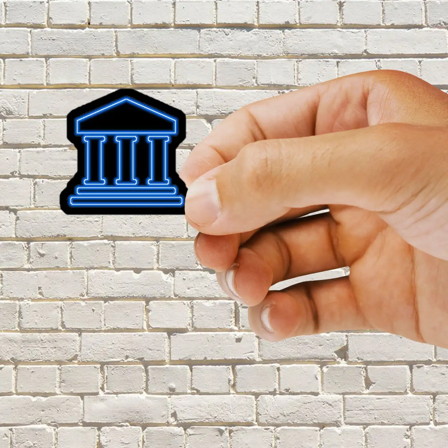 Neon Bank Symbol Sticker