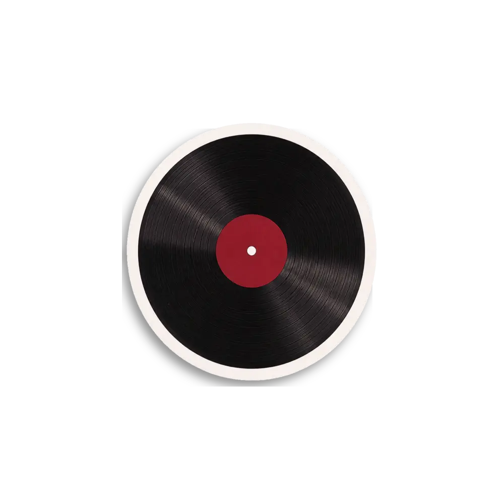 Red Label Vinyl Record Sticker
