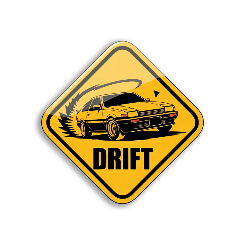 Drift Zone Ahead Caution Advised Car Sticker