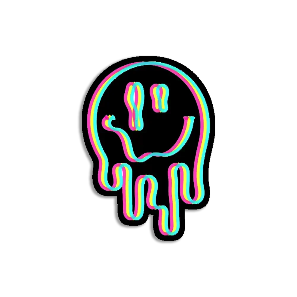 Neon Acid Smile Trippy Sticker