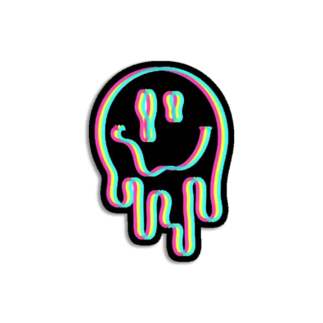 Neon Acid Smile Trippy Sticker