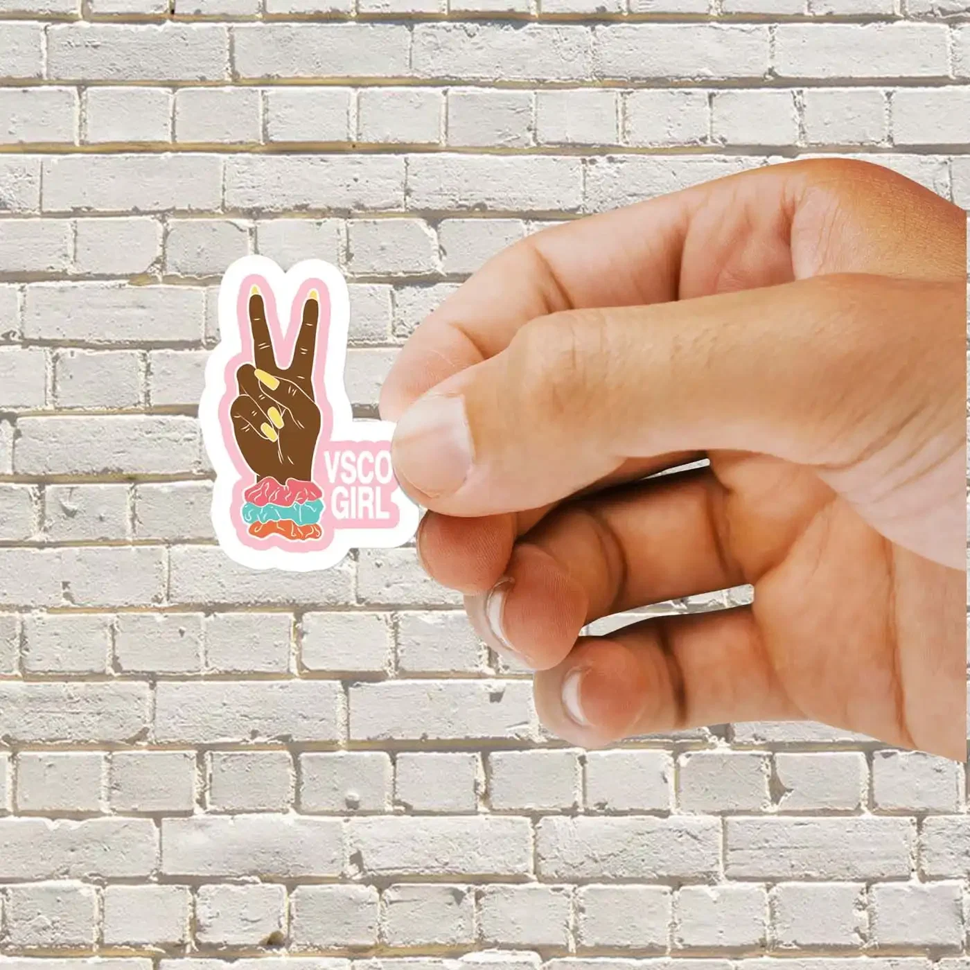 VSCO Girl Peace Gesture Sticker