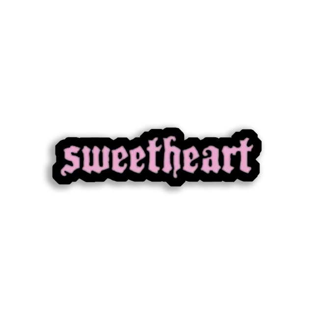 Sweetheart in Pink Gothic Font Sticker