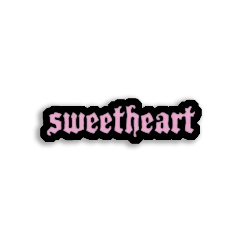 Sweetheart in Pink Gothic Font Sticker