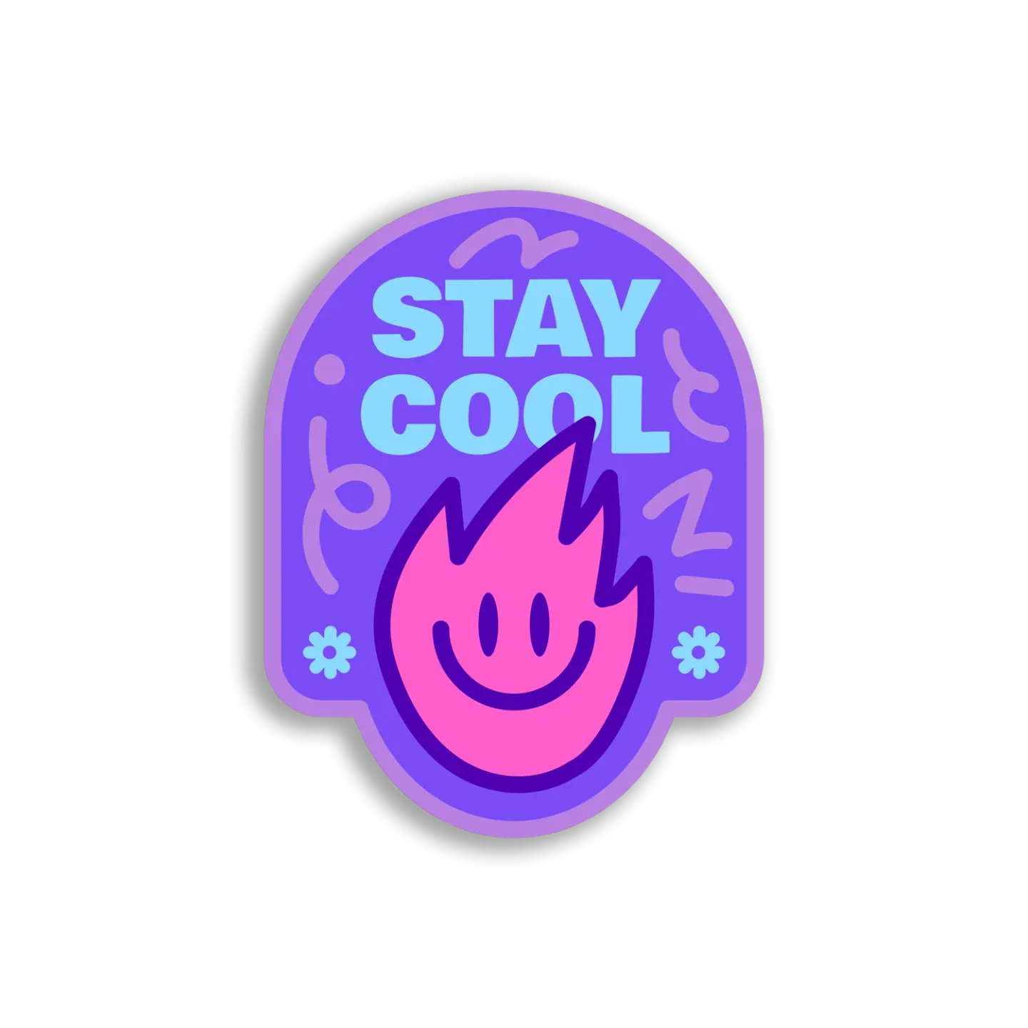 Stay Cool, Happy Flame Sticker