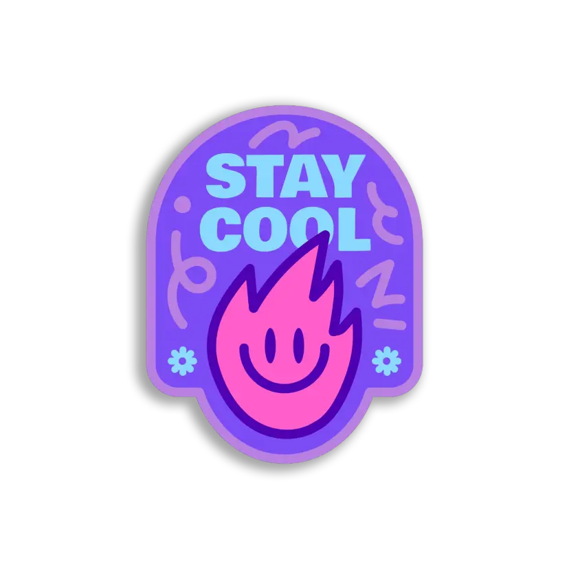 Stay Cool, Happy Flame Sticker