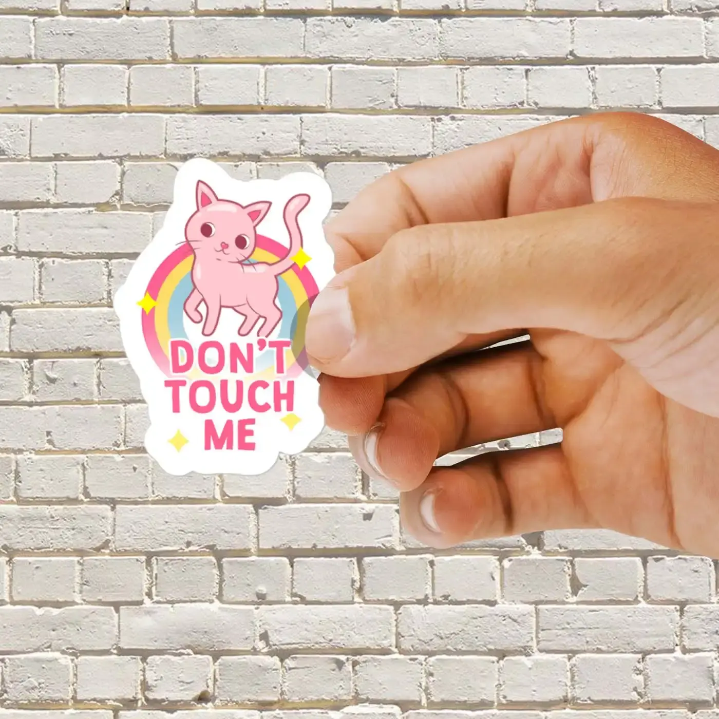 Cute Cat Don't Touch Me Sticker