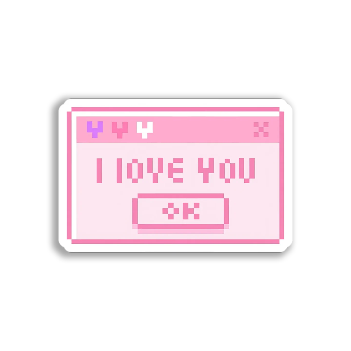 Pixel Love Note Sticker