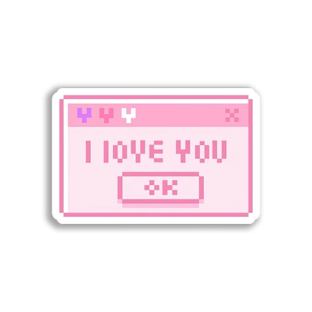 Pixel Love Note Sticker