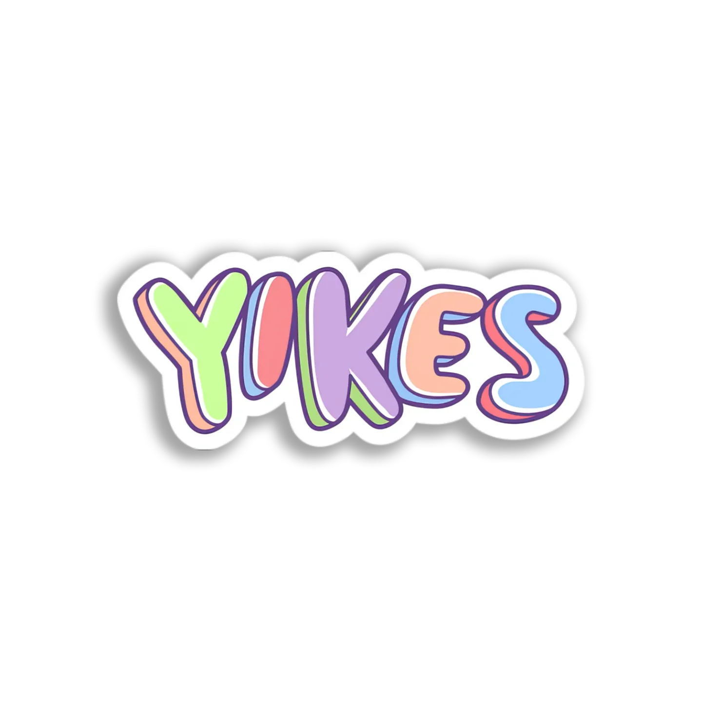 Pastel Yikes Text Sticker